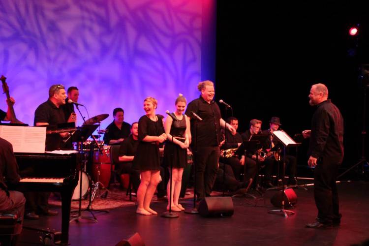 Edmonds CC Jazz and Salsa Band performs its quarterly concert at the college’s Black Box Theatre.
